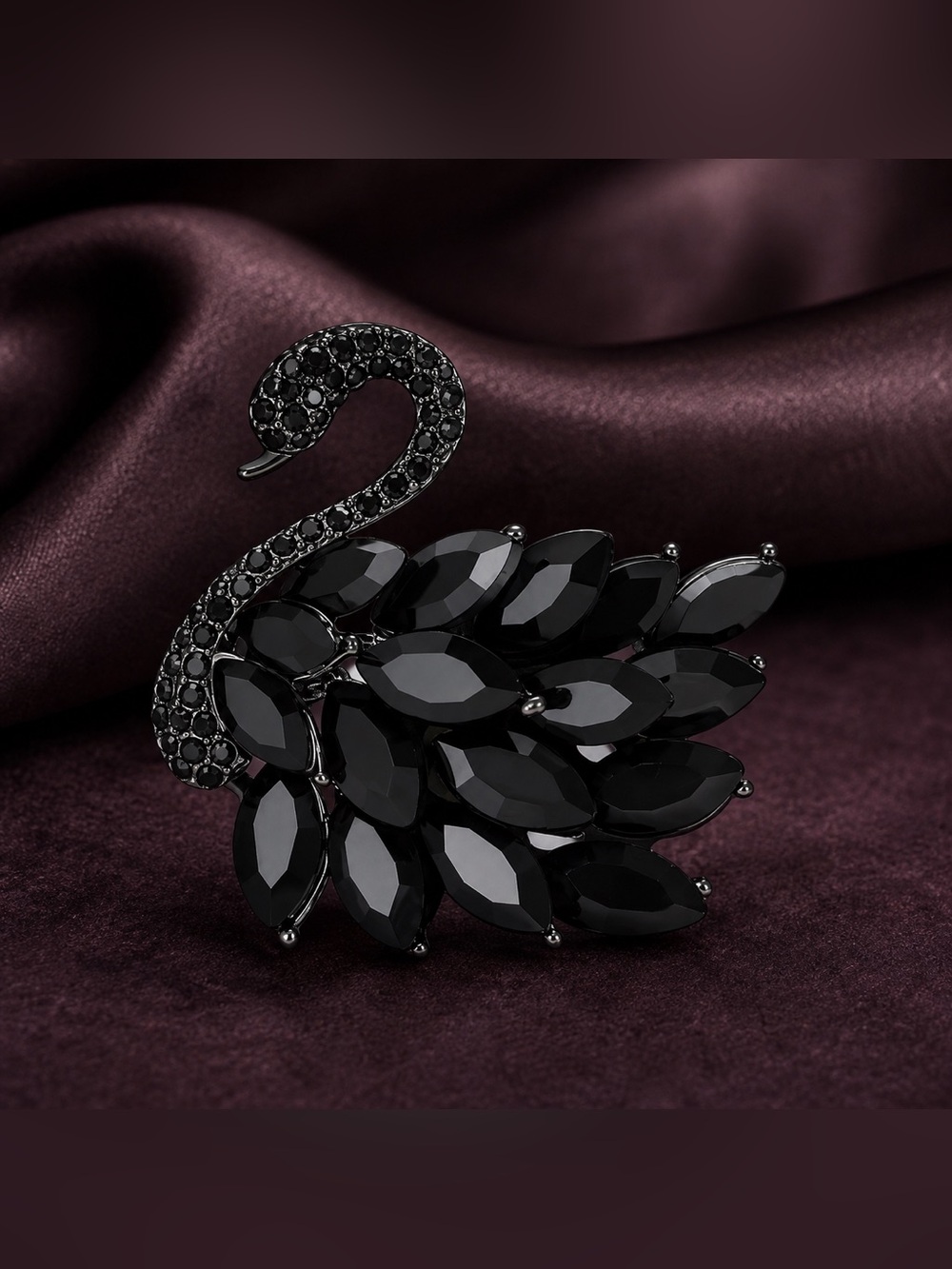 Black Swan Crystal Brooch